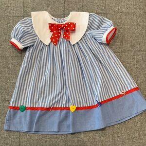 Rare Editions - size 5, blue/white stripe‎ dress